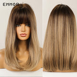 Xpoko Blonde Straight Wig With Bangs Lolita Bobo Hair Wigs Cosplay Natural Heat Resistant Synthetic Wigs for Women Daily Wigs