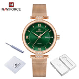 Luxury Brand Diamond Watches For Women Fashion Roman Scale Green Lady Quartz Wristwatch Waterproof Steel Band Bracelet