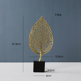 Nordic Iron Art Golden Leaf Ornaments Crafts Modern Home Decorations Living Room Wine Cabinet Porch Desktop Decoration Ornaments