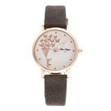 New Fashion Butterfly Women Watches 2021 Simple Brown Quartz Watch Vintage Leather Ladies Wristwatches Drop Shipping Clock