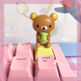 artisan keycap Cute bear R4 personality keycap light-transmitting three-dimensional cartoon anime girl mechanical keyboard