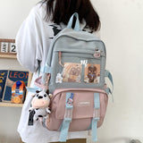 Fashion Women Backpack Kawaii Canvas Leisure Travel Bag Rucksack Bookbag for Teenager Girl Schoolbag Laptop Mochila