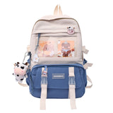Fashion Women Backpack Kawaii Canvas Leisure Travel Bag Rucksack Bookbag for Teenager Girl Schoolbag Laptop Mochila
