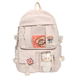 New Large Capacity Women Backpack Transparent Waterproof Nylon Girls Schoolbag Teenager Book Bag Preppy Kawaii Pendant PVC