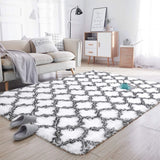 Nordic Plush Carpets For Living Room 3.5cm Long Pile PV Velvet Fluffy Bedroom Rugs Home Decor Soft White Floor Mat