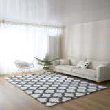 Nordic Plush Carpets For Living Room 3.5cm Long Pile PV Velvet Fluffy Bedroom Rugs Home Decor Soft White Floor Mat