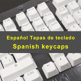 Spanish Keycaps For Mechanical Keyboard Compatible With MX Switches Double Shot Support Led Lighting Keycaps OEM Profile