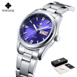 Montre Femme 2021 WWOOR Fashion Ladies Watches Waterproof Quartz Silver Clock Women Automatic Date Dress Wrist Watch Reloj Mujer