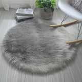 Super Soft Round Fur Rugs Fluffy Shaggy Carpets Nordic Bedroom Floor Mat Long Pile Home Decor Kid Room Rugs  Furry Rug