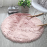 Super Soft Round Fur Rugs Fluffy Shaggy Carpets Nordic Bedroom Floor Mat Long Pile Home Decor Kid Room Rugs  Furry Rug