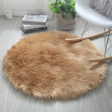 Super Soft Round Fur Rugs Fluffy Shaggy Carpets Nordic Bedroom Floor Mat Long Pile Home Decor Kid Room Rugs  Furry Rug