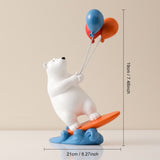 Creative Surf bear Figurines Modern Resin Home Decor Sculpture Miniatures Table Ornaments Figurines For Interior Home Decorative