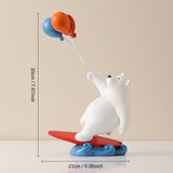 Creative Surf bear Figurines Modern Resin Home Decor Sculpture Miniatures Table Ornaments Figurines For Interior Home Decorative