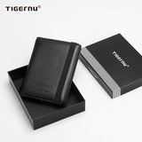 Genuine Leather Passport Cover Business RFID Anti theft Men Card & ID Holder Wallets For Men Mini Money Bags Male Purses