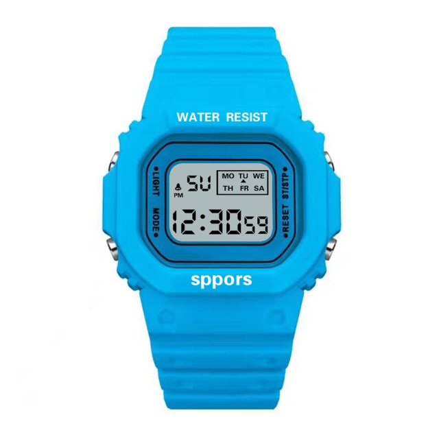 2022 Women&#39;s Simple Digital Luminous Electronic Watch Unisex Kids Square Watch Sports Student Waterproof Watch Set Alarm
