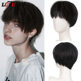 LUPU Black Blonde Short Synthetic Hair Wigs Handsome Boy Cosplay Wig Natural Fake False Hair High Temperature Fiber