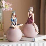 Nordic Girl Figurine Creative Resin Character Model Home Decoration Accessories for Living Room Desk Decoration Bed Room Decor