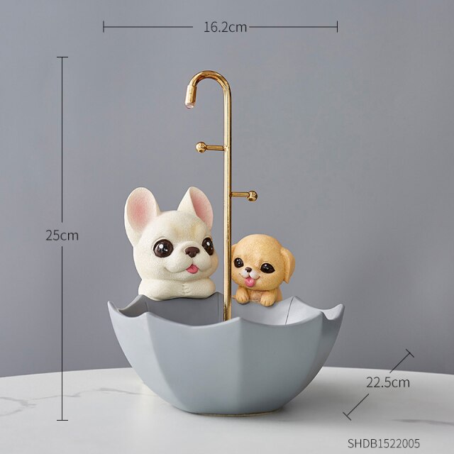Nordic Storage Basket Dog Resin Animal Model Cute Sundries Key Candy Storage Resin Embellishments Children&#39;s Bedroom Decor Gifts
