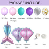97pcs Mermaid Party Balloon Garland Arch Kit Purple Pink Shell Mermaid Tail Helium Globos Baby Shower Birthday Party Decoration