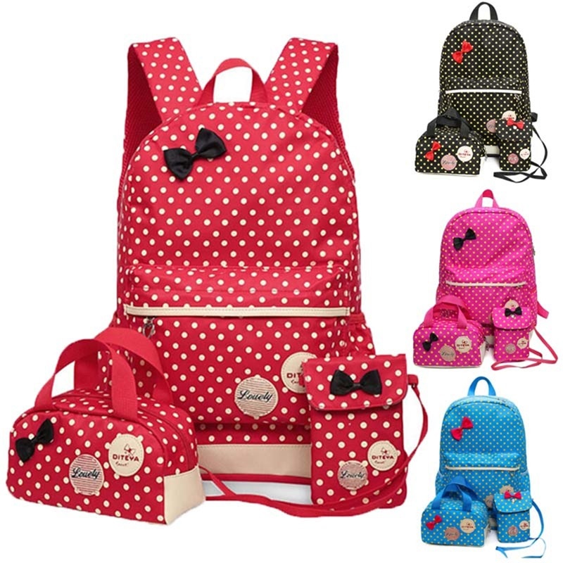 Back to school 3PCS/Set Cute Printing School Bags For Girls Children Waterproof School Backpacks Kids Bag Schoolbag Nylon Mochila Infantil