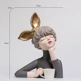 Creative Girl Sculpture Nordic Home Decoration Resin Statue Living Room Bedroom Decor Accessories Statues for Decoration Gifts