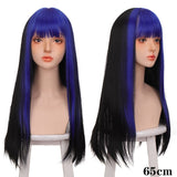 Long Straight Wigs Bangs Cosplay Wigs For Women Black Golden Gray Party Lolita False Hair Wigs