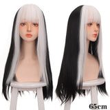 Long Straight Wigs Bangs Cosplay Wigs For Women Black Golden Gray Party Lolita False Hair Wigs