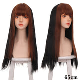 Long Straight Wigs Bangs Cosplay Wigs For Women Black Golden Gray Party Lolita False Hair Wigs