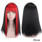 Long Straight Wigs Bangs Cosplay Wigs For Women Black Golden Gray Party Lolita False Hair Wigs