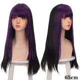 Long Straight Wigs Bangs Cosplay Wigs For Women Black Golden Gray Party Lolita False Hair Wigs