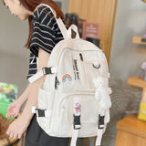 Cute Girl White Waterproof Backpack Nylon Ladies School Bag Kawaii Female Laptop Bag Women College Student Mesh Backpack Fashion