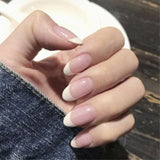 Fashion 24pcs French Nails For Women Simple Pink Ins Style Fake Nails Acrylic fake Full Tips False press on nail-1