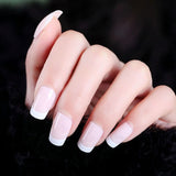 Fashion 24pcs French Nails For Women Simple Pink Ins Style Fake Nails Acrylic fake Full Tips False press on nail