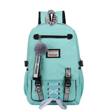 Pink Canvas Backpack Women School Bags for Teenage Girls Preppy Style Large Capacity USB Back Pack Rucksack Youth Bagpack 2020