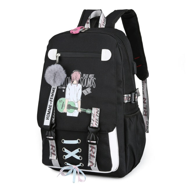Large school bags for teenage girls usb with lock Anti theft backpack women Book bag big High School bag youth Leisure College
