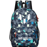 Messi Backpacks USB Charge School Bags for Teenagers Boys Luminous Large Capacity Nylon Black Student Bag High Schoolbag