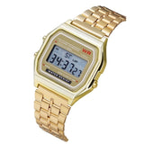 F91W Steel Strap Watche Luxury Rose Gold Watch Women Men Business Clock Multifunction LED Sports Digital Men Erkek Reloj Relogio