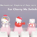 artisan keycap Cute cat personality keycap R4 cute pink transparent cartoon beautiful girl mechanical keyboard