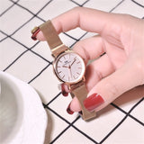 Magnetic Watches 2021 Women Fashion Luxury Rose Gold Stainless Steel Watch With Mesh Strap Quality Classic Ladies Wristwatches