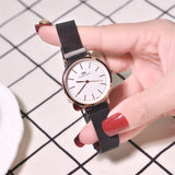 Magnetic Watches 2021 Women Fashion Luxury Rose Gold Stainless Steel Watch With Mesh Strap Quality Classic Ladies Wristwatches