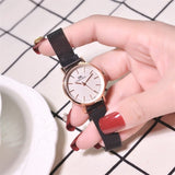 Magnetic Watches 2021 Women Fashion Luxury Rose Gold Stainless Steel Watch With Mesh Strap Quality Classic Ladies Wristwatches