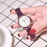 Magnetic Watches 2021 Women Fashion Luxury Rose Gold Stainless Steel Watch With Mesh Strap Quality Classic Ladies Wristwatches