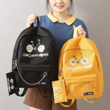 Teenage Girls School Bags pink Canvas School Backpack Women Teen Student Bookbag Lightweight schoolbag College Bagpack