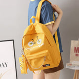 Teenage Girls School Bags pink Canvas School Backpack Women Teen Student Bookbag Lightweight schoolbag College Bagpack