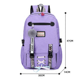 Back to school Canvas School Bags For Girls Teenagers Backpack Women Bookbag USB Charging Large Capacity Middle High School Backpacks Schoolbag