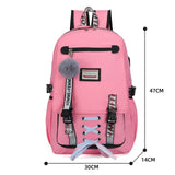 Back to school Canvas School Bags For Girls Teenagers Backpack Women Bookbag USB Charging Large Capacity Middle High School Backpacks Schoolbag