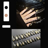 Detachable Butterfly Rhinestone Ballerina False Nails Wearable Long Coffin Fake Nails Full Cover Nail Tips With Glue 24pcs/Box