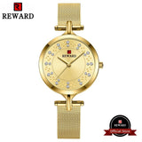 Hot Reward Women Wristwatch Fashion Luxury Quartz Watch Waterproof Stainless Steel Ladies Girls Timepiece Wrist Watch for Female