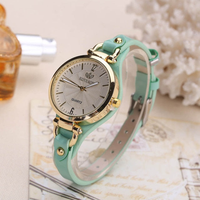 Women Casual Watches Round Dial Rivet PU Leather Strap Wristwatch Ladies Analog Quartz Watch Gift Fashion Luxury Wrist Watch