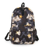 Fashion Men Backpack Cool School Bags For Teenager Boys Camouflage Text Student Book Bag